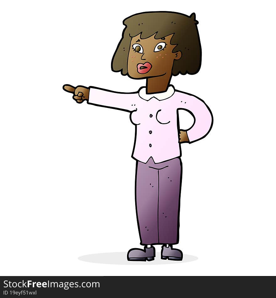 cartoon woman pointing