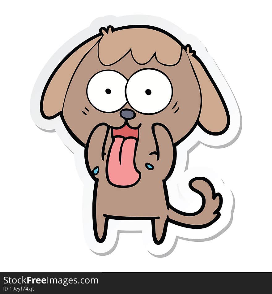 sticker of a cute cartoon dog