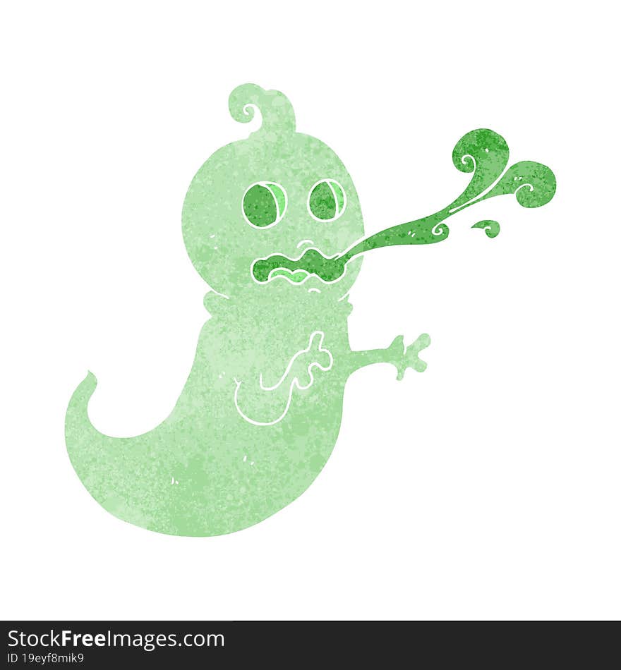 retro cartoon slimy ghost