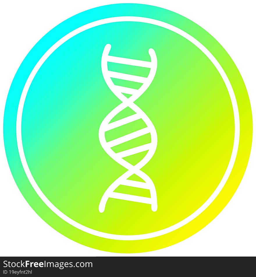 DNA chain circular in cold gradient spectrum