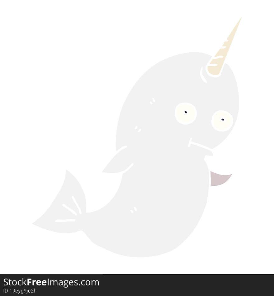 cartoon doodle white narwhal