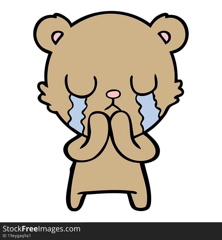 crying cartoon bear. crying cartoon bear