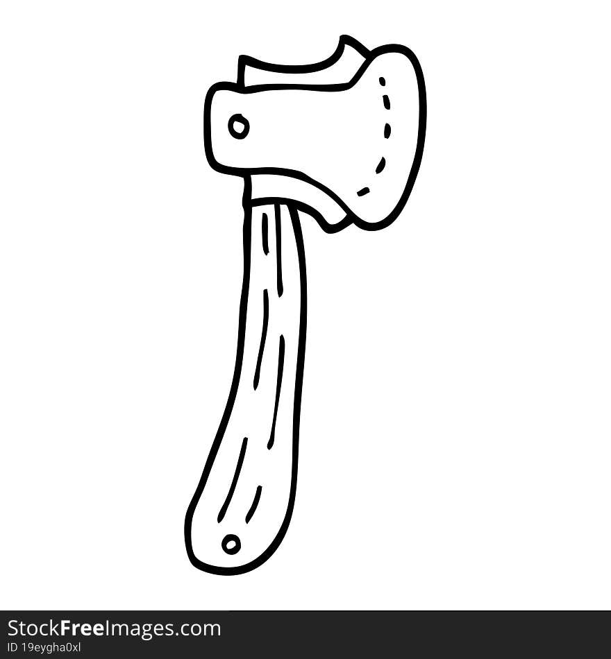 Line Drawing Cartoon Long Axe