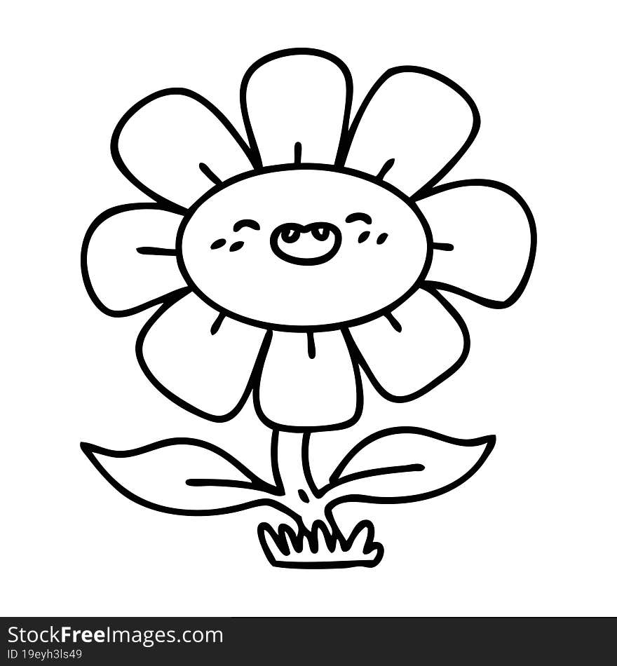 happy flower growing