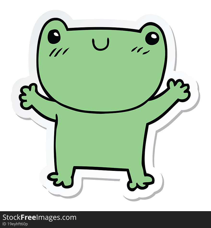 sticker of a cartoon frog