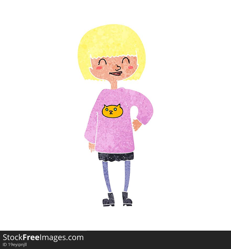 Cartoon Happy Girl