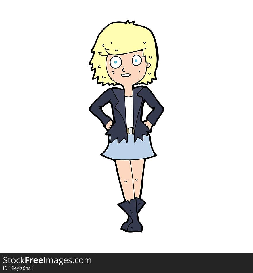 Cartoon Girl In Jacket