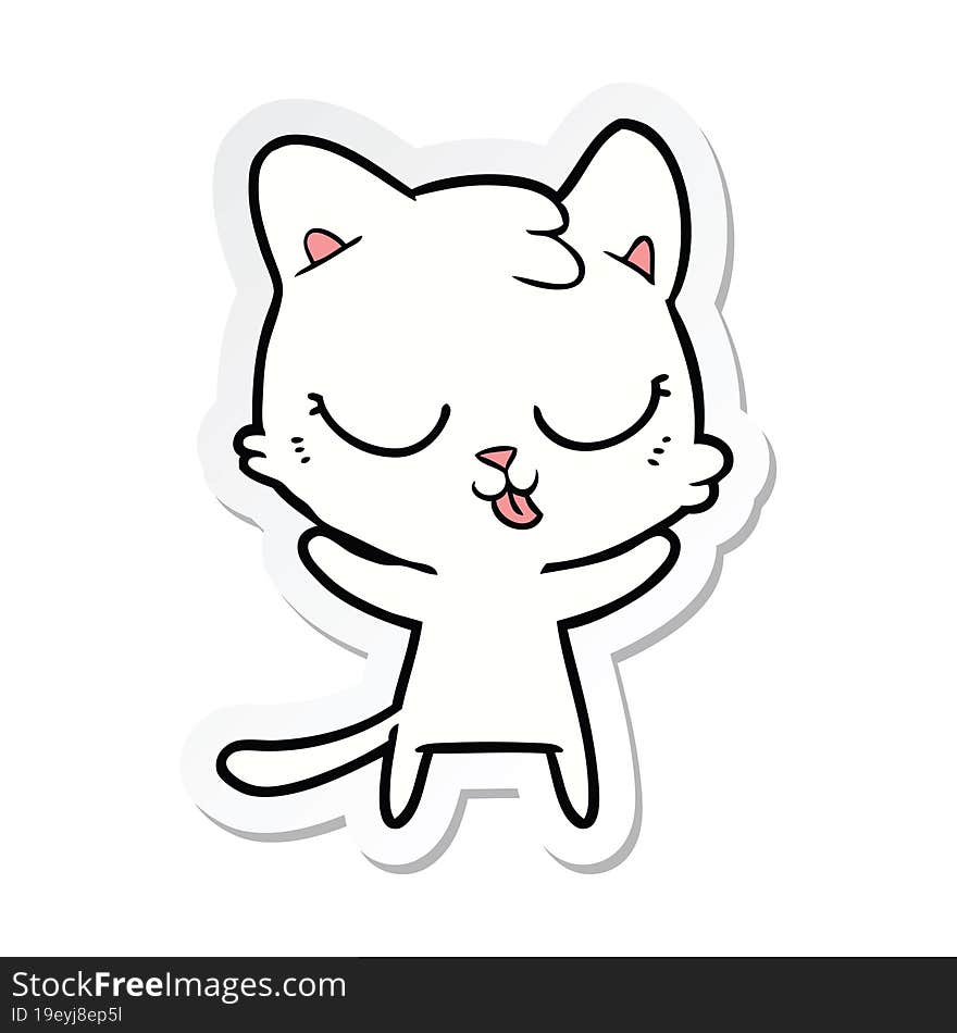 sticker of a cute cartoon cat