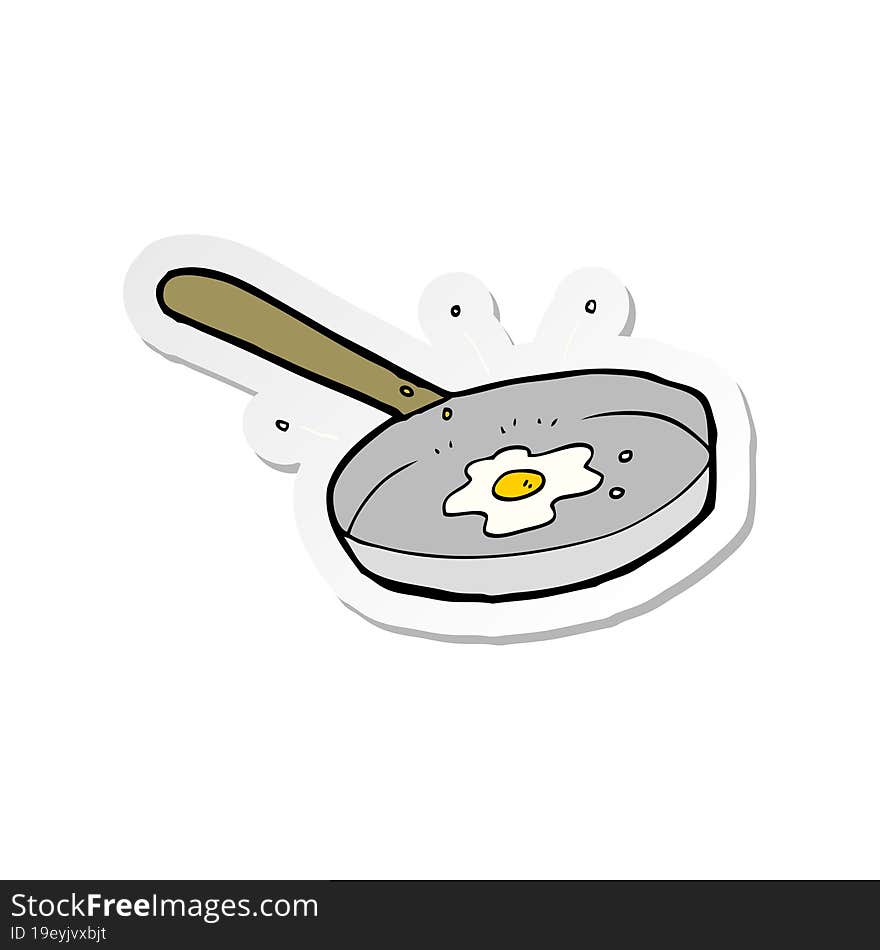 Sticker Of A Cartoon Fried Egg