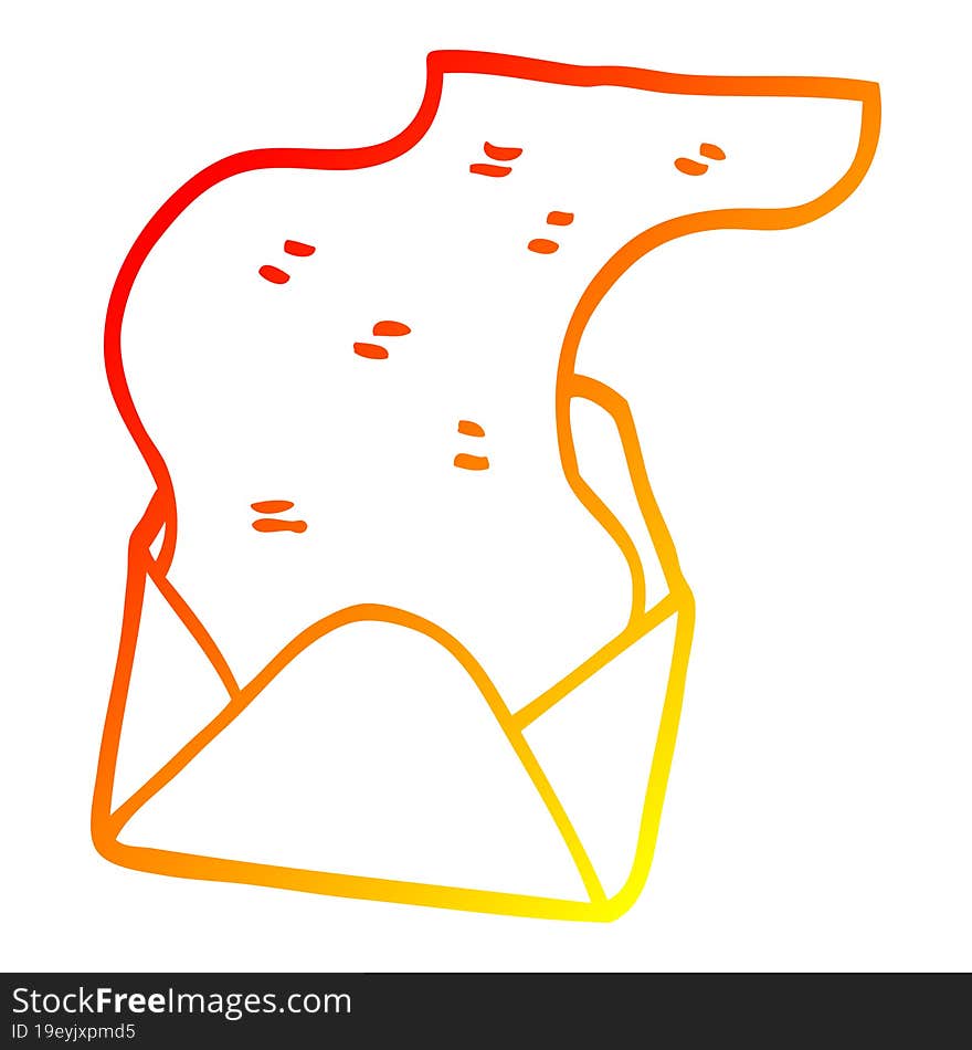 warm gradient line drawing of a cartoon long letter