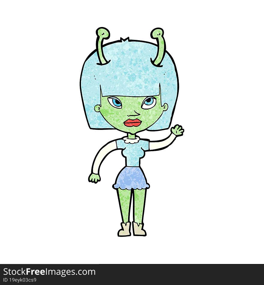 Cartoon Alien Woman