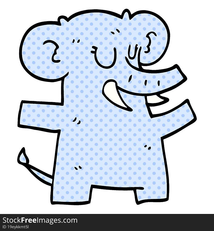 cartoon doodle elephant dancing