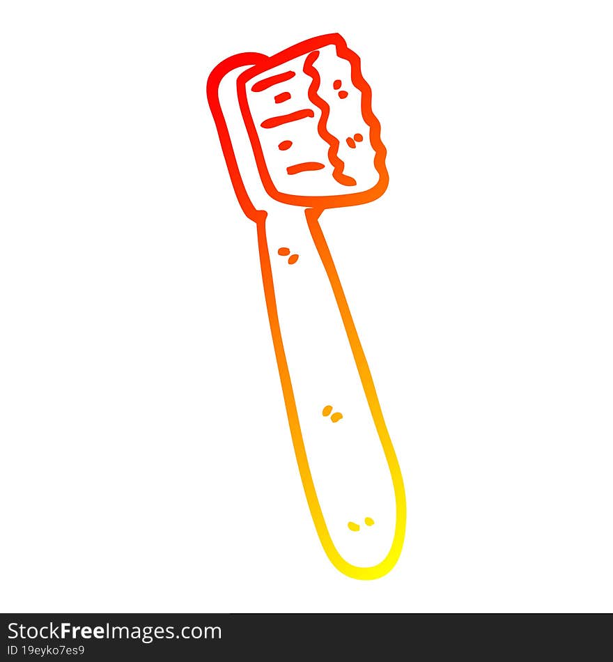 warm gradient line drawing cartoon tooth brush