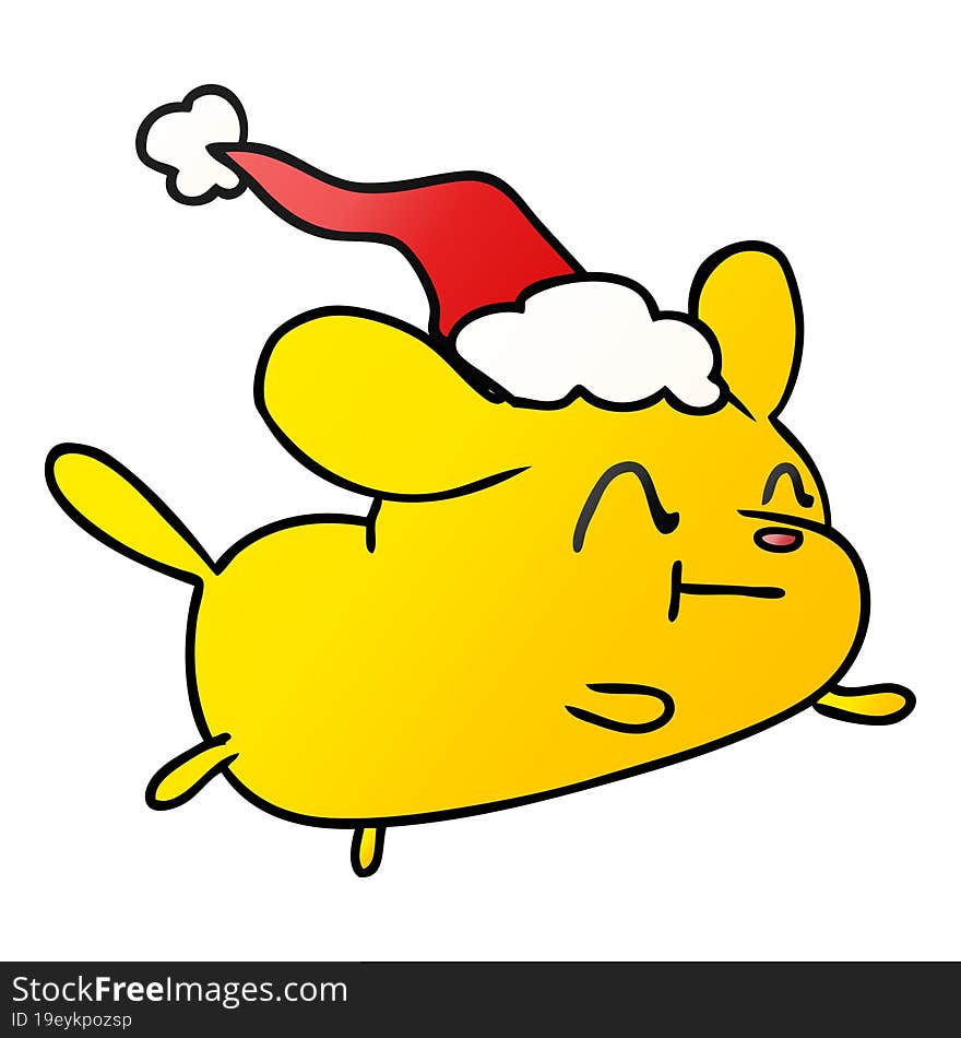 Christmas Gradient Cartoon Of Kawaii Dog