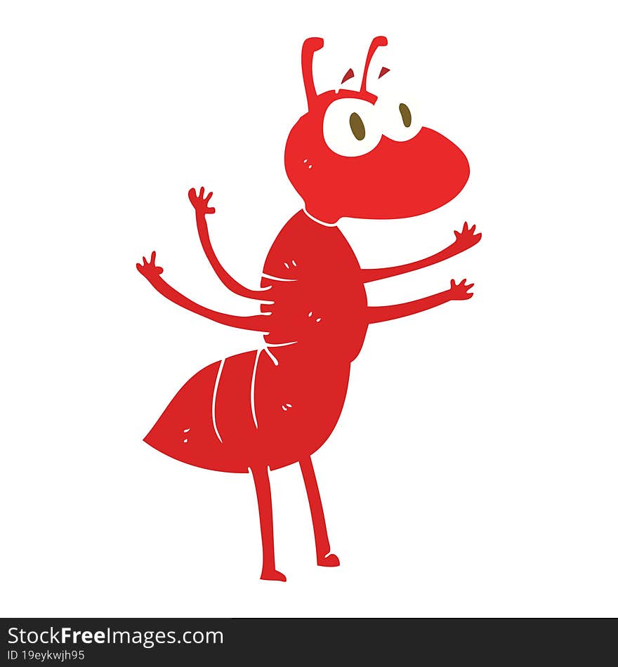 flat color illustration of ant. flat color illustration of ant