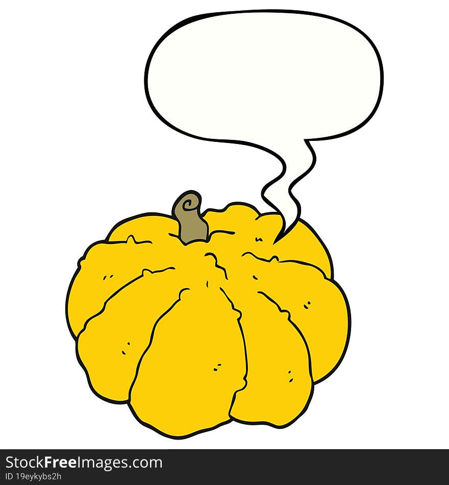 cartoon squash and speech bubble