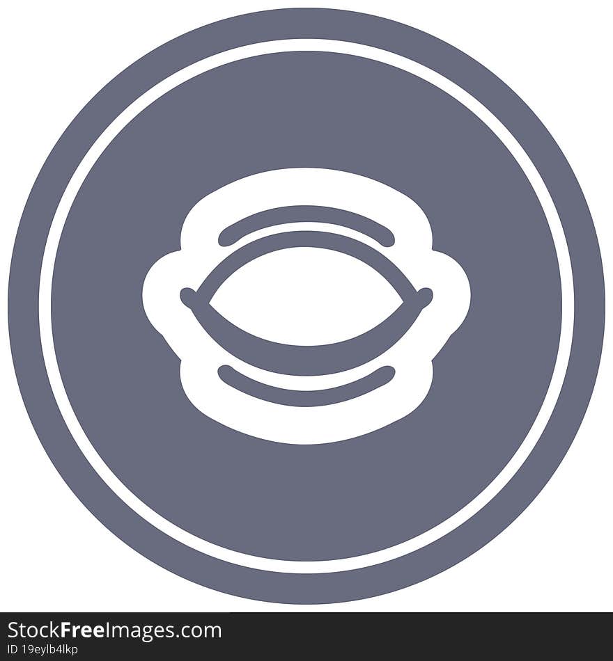 closed eye circular icon symbol