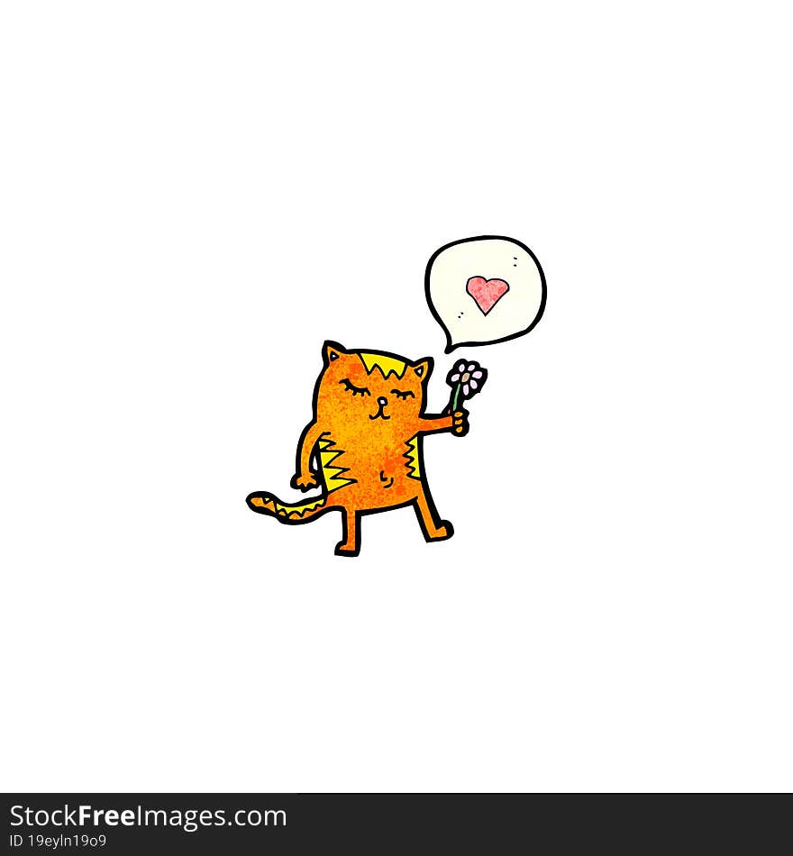 cartoon cat in love