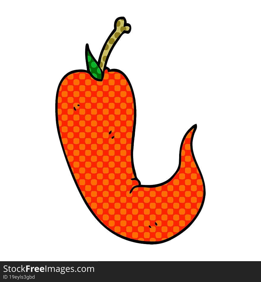 cartoon doodle red hot chilli pepper