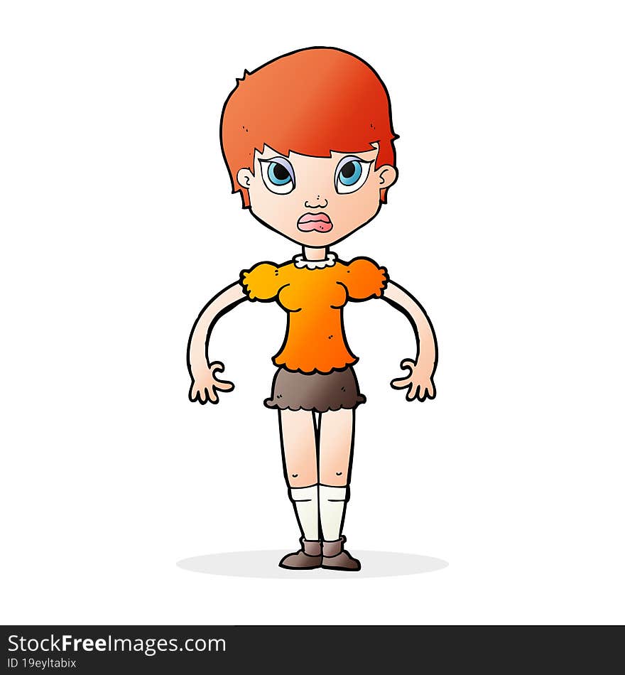 cartoon woman looking annoyed