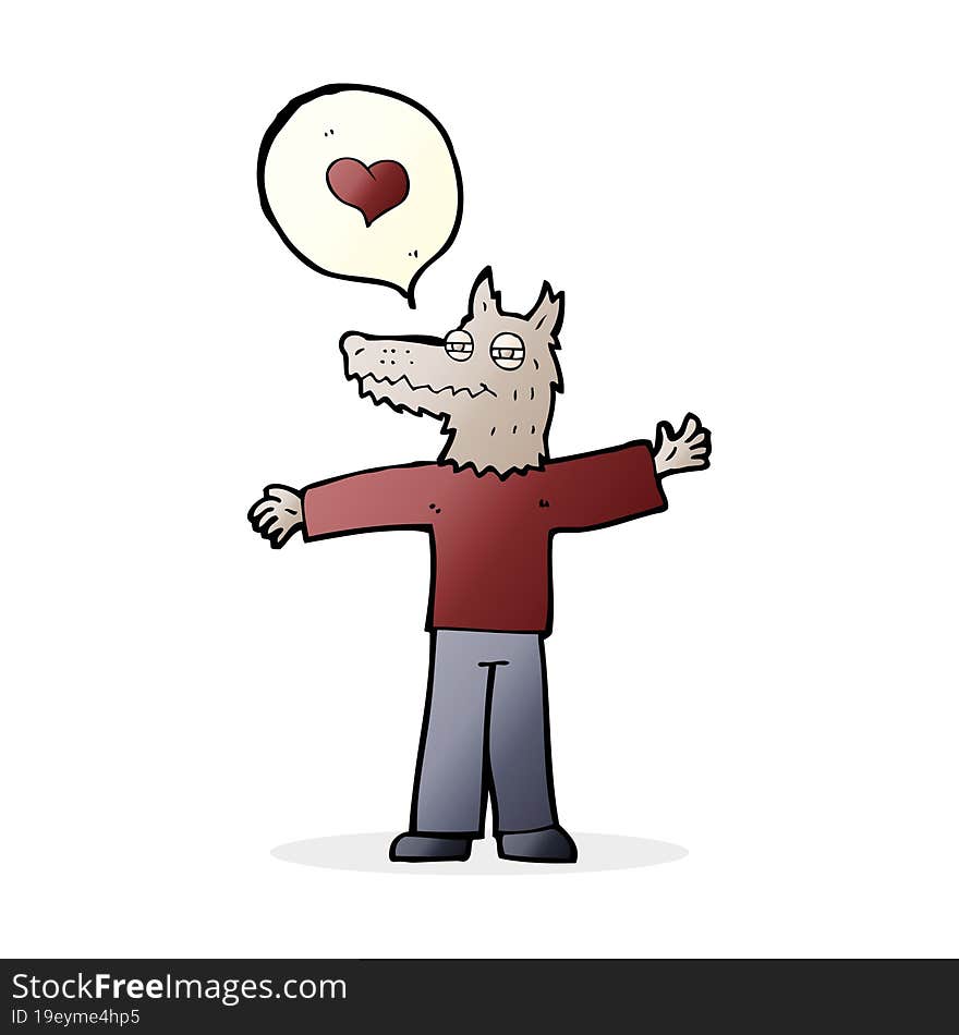 Cartoon Werewolf In Love