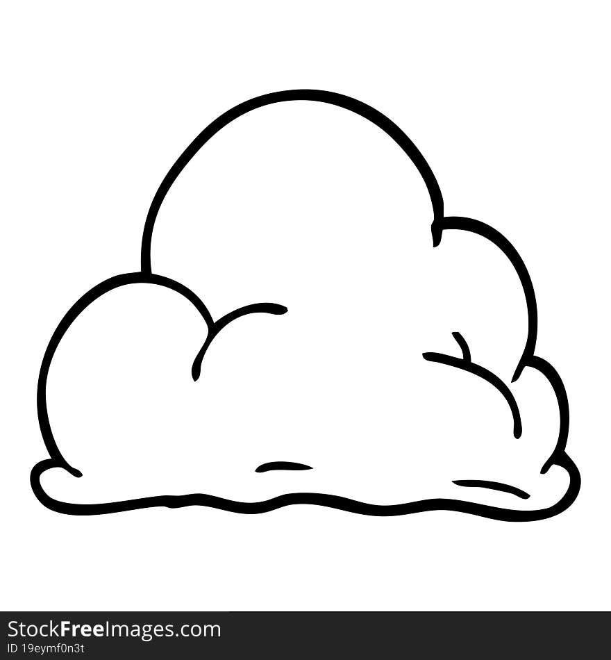 Line Drawing Cartoon Storm Cloud