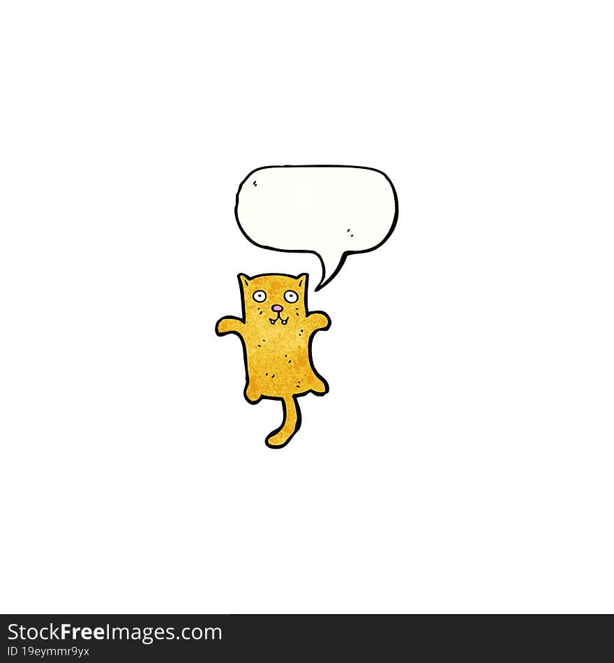 Cartoon Cat With Speech Bubble