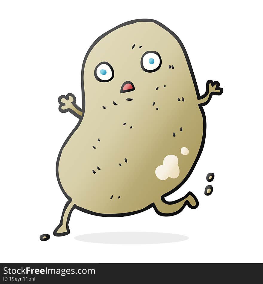 freehand drawn cartoon potato running