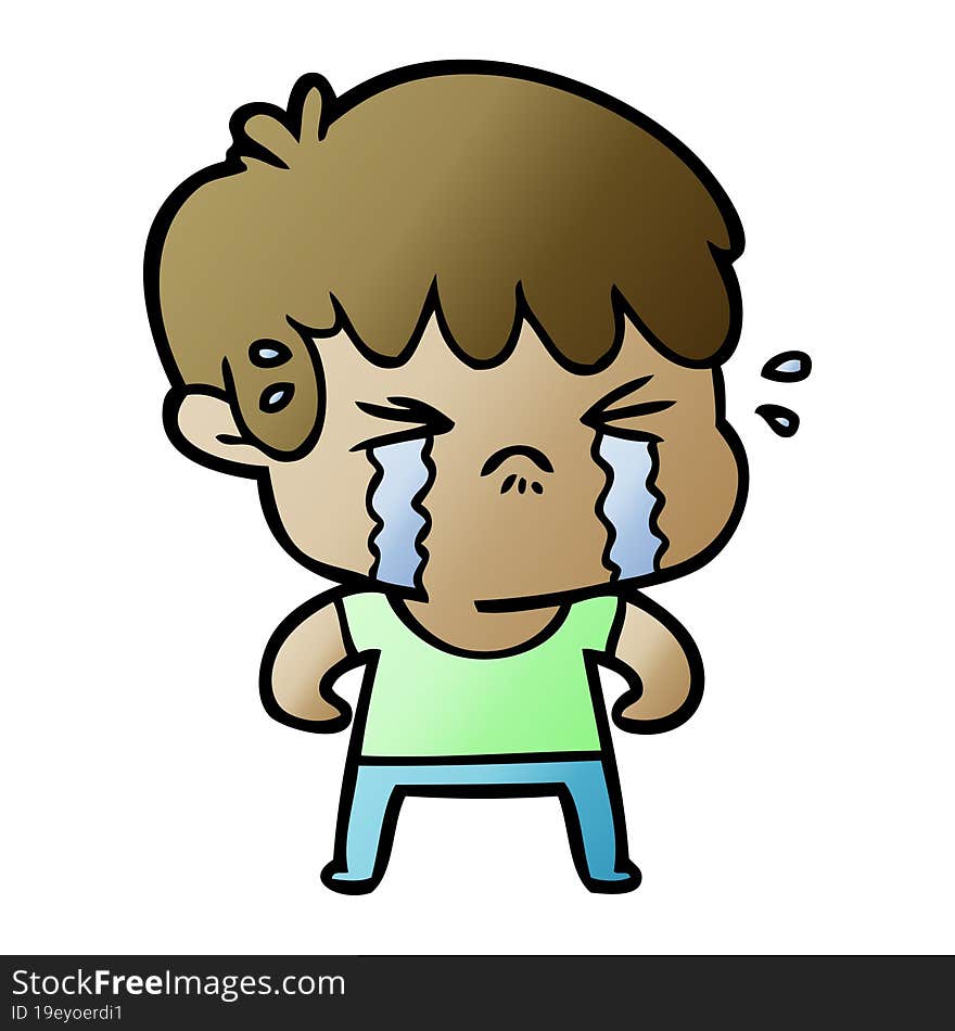 cartoon boy crying. cartoon boy crying