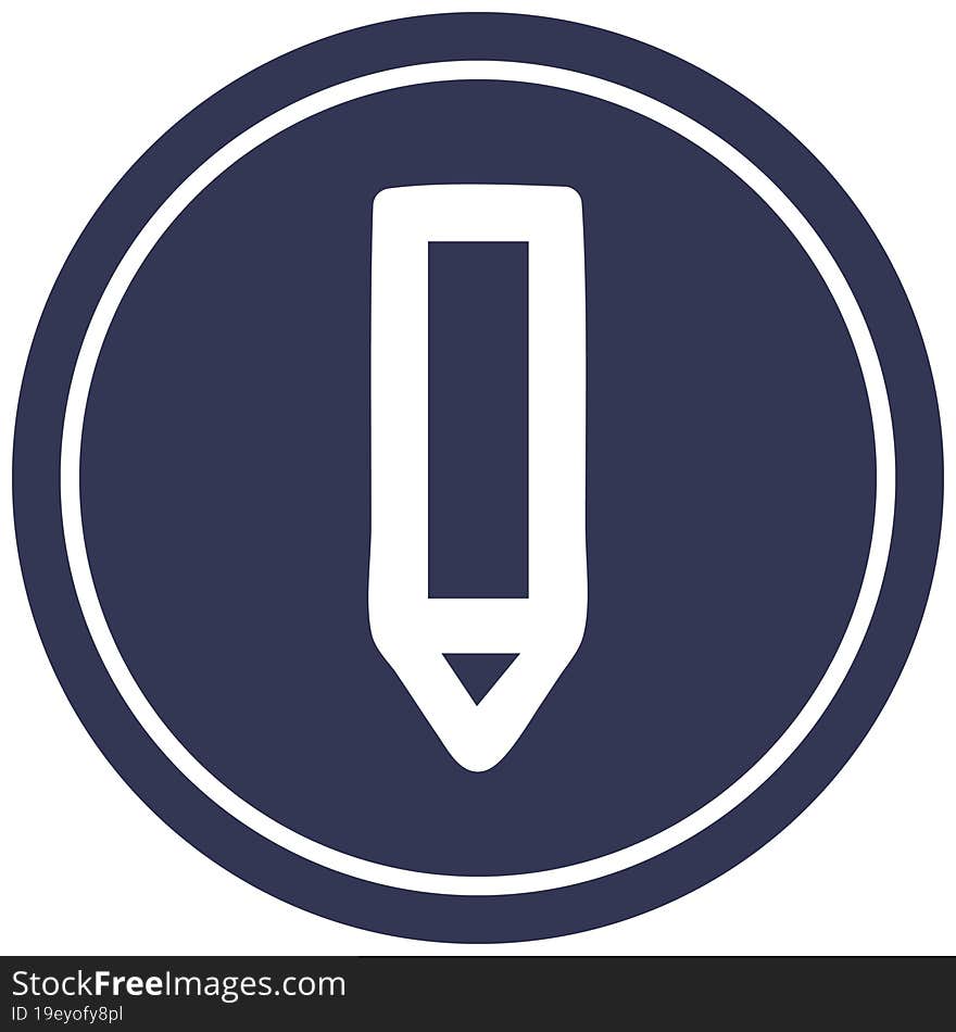 simple pencil circular icon symbol