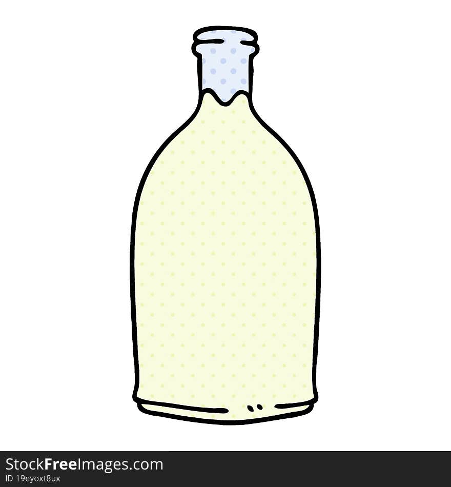 quirky comic book style cartoon milk bottle