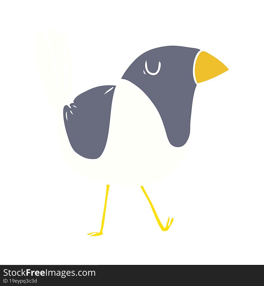 flat color style cartoon bird