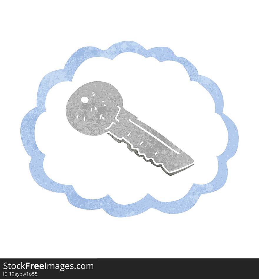 retro cartoon door key