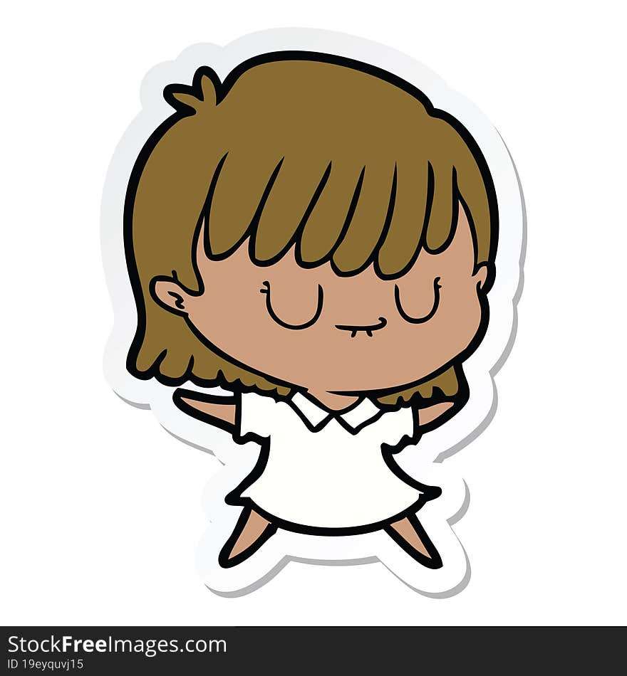 sticker of a cartoon woman