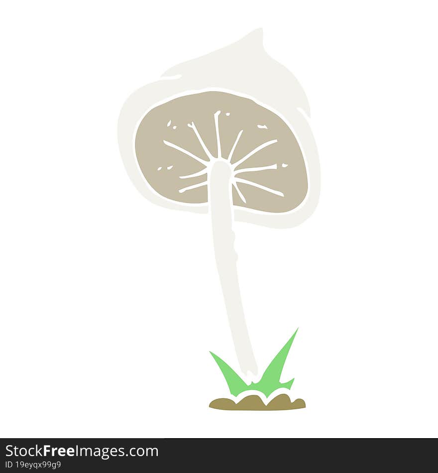 Flat Color Illustration Of A Cartoon Mushroom