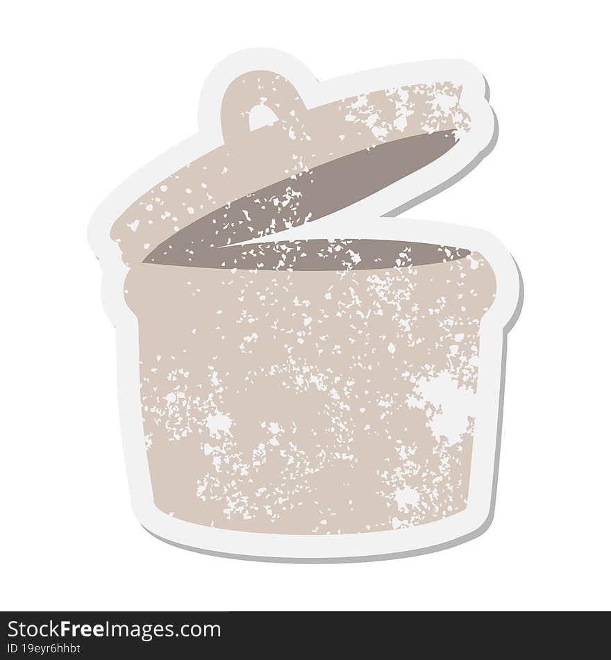 Old Metal Garbage Can Grunge Sticker