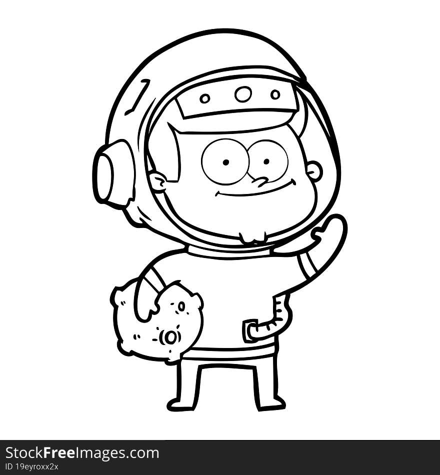 happy astronaut cartoon. happy astronaut cartoon