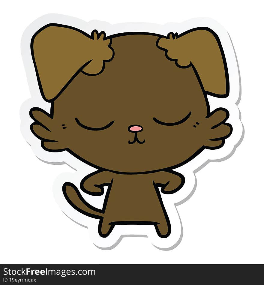 sticker of a cute cartoon dog