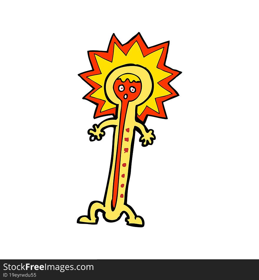 cartoon hot thermometer