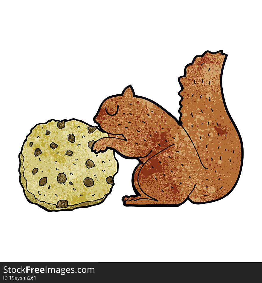 cartoon squirrel eating a cookie. cartoon squirrel eating a cookie