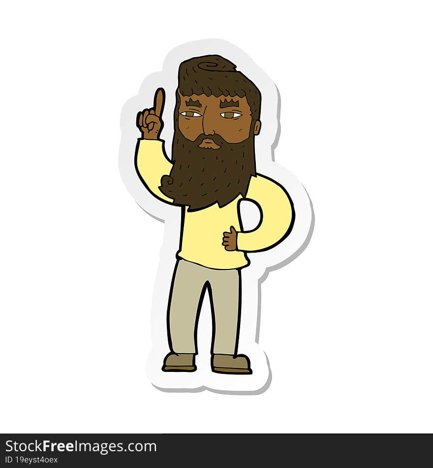 sticker of a cartoon man with idea