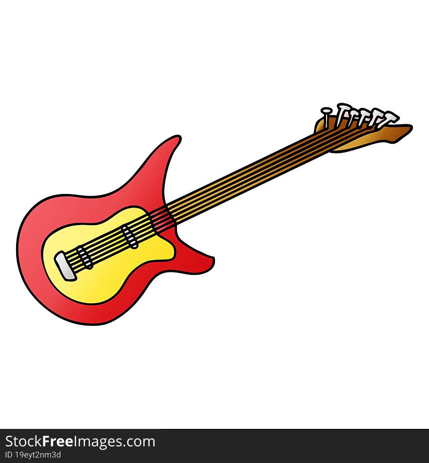 gradient cartoon doodle of a guitar