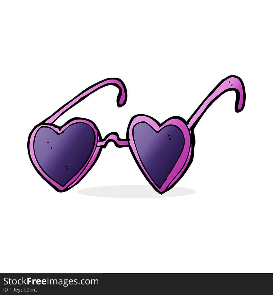 cartoon heart sunglasses