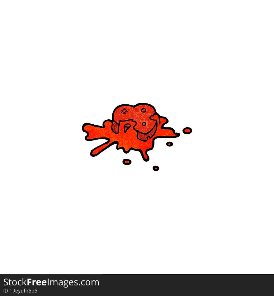 blood splattered heart cartoon