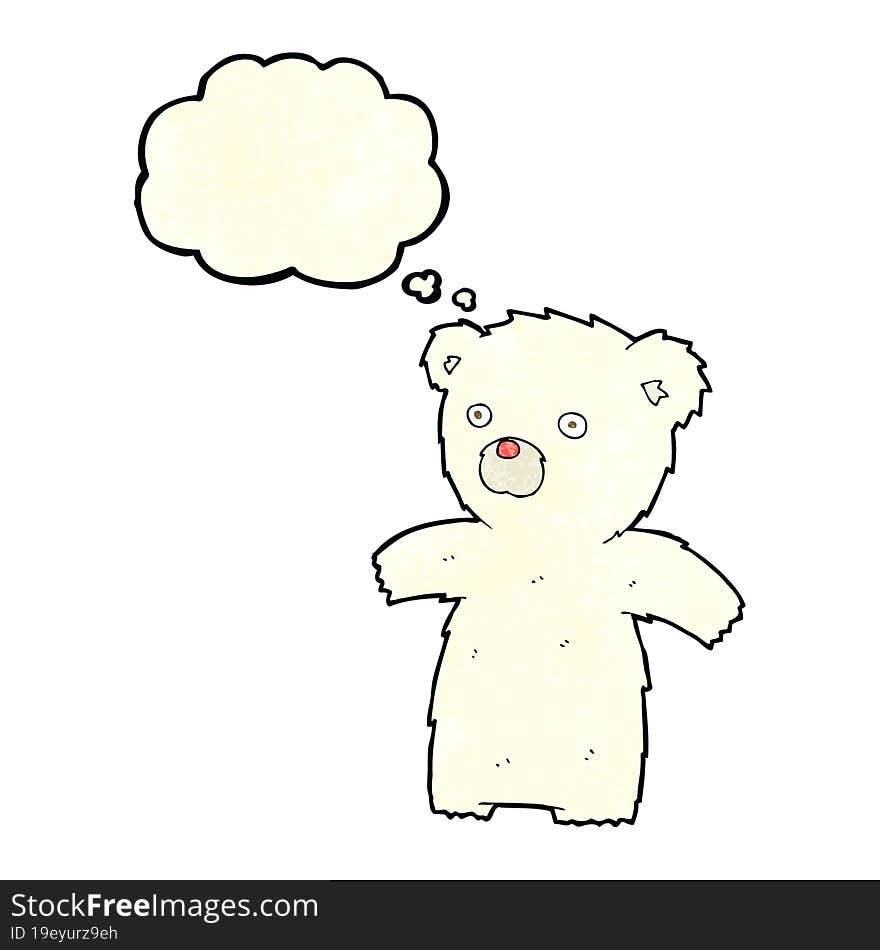 Cartoon Polar Bear With Thought Bubble