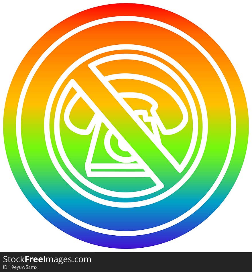 no hot calling circular in rainbow spectrum