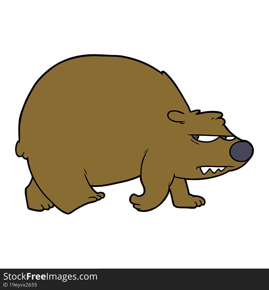 cartoon angry bear. cartoon angry bear