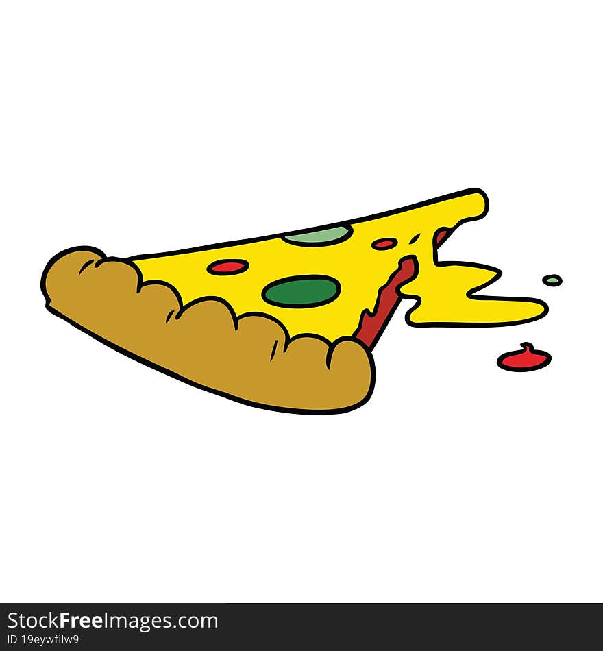 cartoon doodle of a slice of pizza