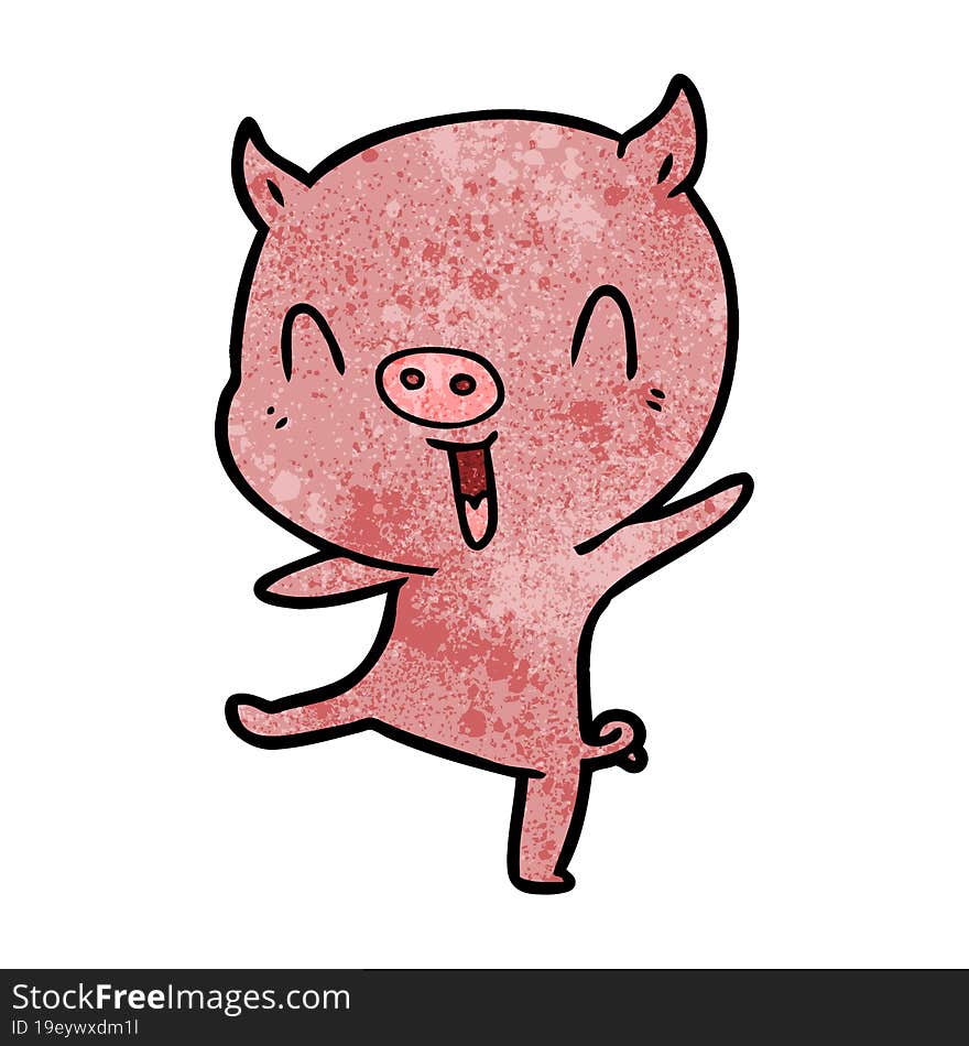 cartoon pig dancing. cartoon pig dancing