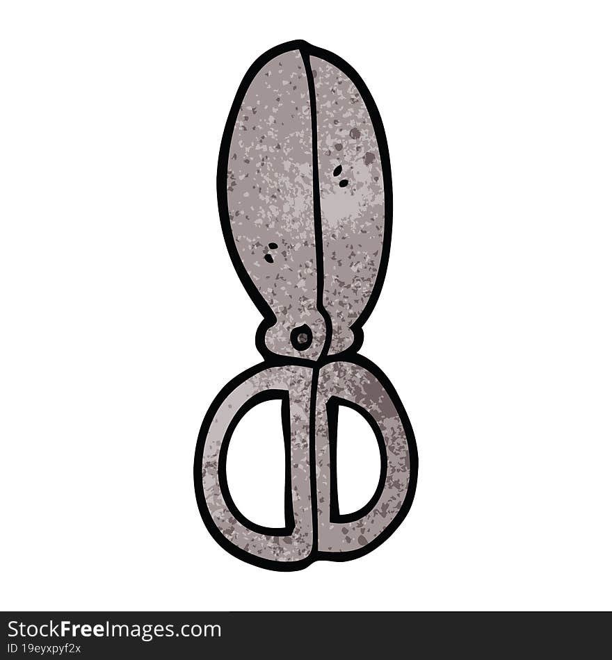 Cartoon Doodle Closed Scissors